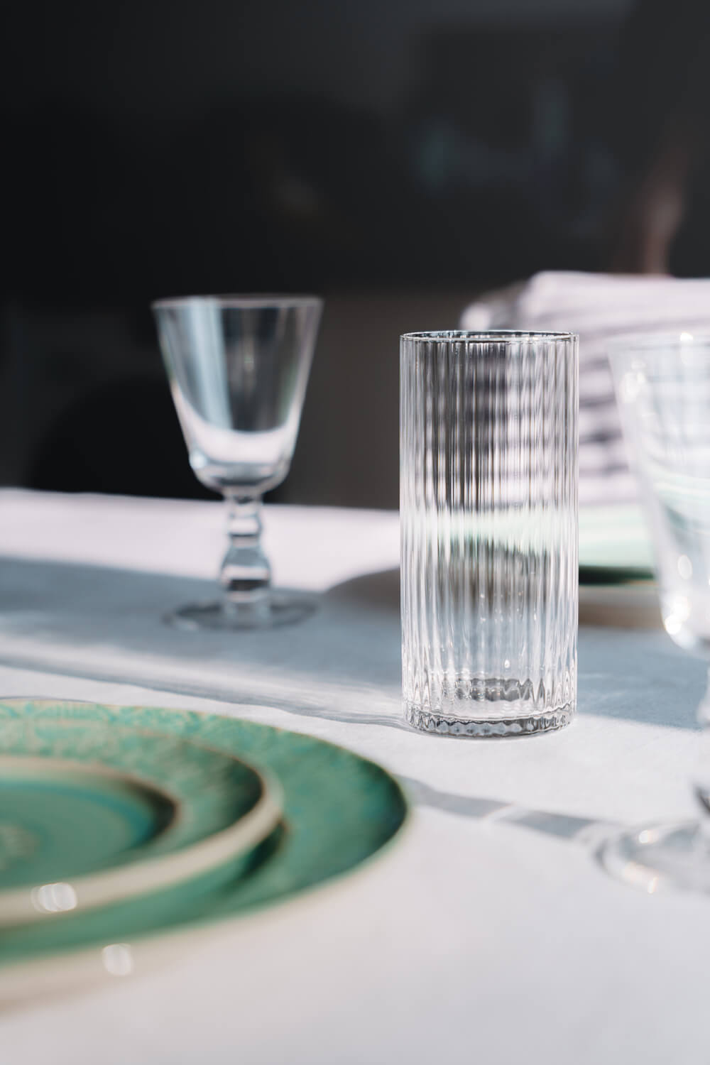 Table setting with glasses