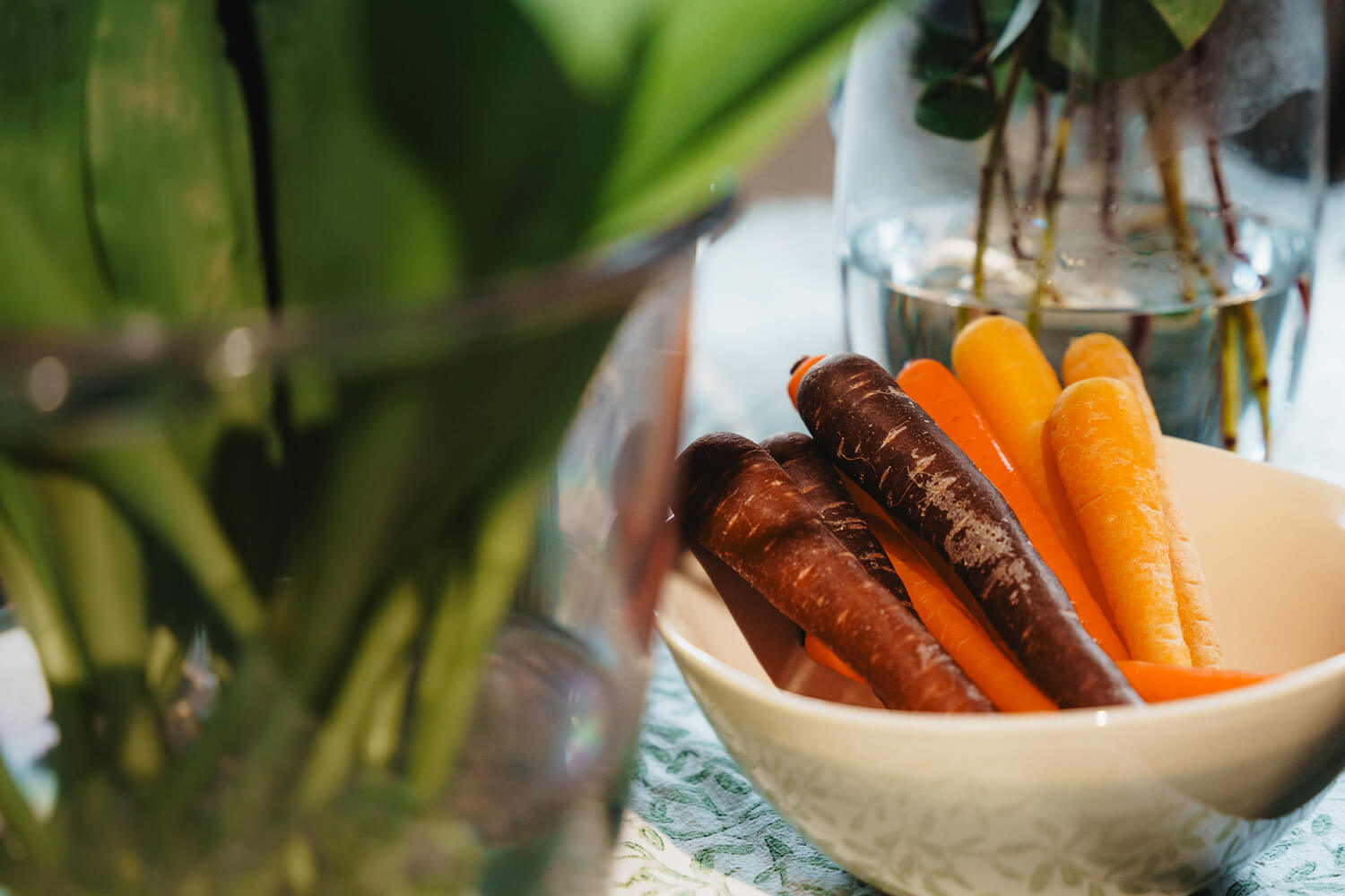 Heritage carrots in a bowl